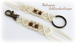 Makramee Schlüsselanhänger  DIY  Macrame Keychain [upl. by Eram]