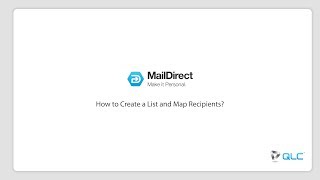 How to Create a List and Map Recipients in MailDirect [upl. by Eniladam]