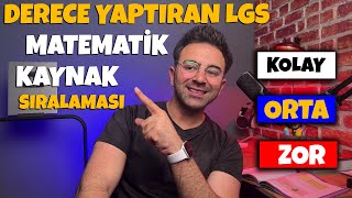 Derece Yaptıran LGS Matematik Kaynak Sıralaması  KolayOrtaZor [upl. by Mourant]