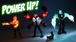 Ben 10 Reboot 2017 Power Up Action Figures toys with Lights amp Sounds amp Stikbot Cow [upl. by Assenay]