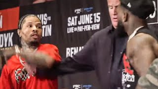 Gervonta Davis SMACKS Frank Martin amp FIGHT NEARLY BREAKS OUT during HEATED FIRST FACE OFF [upl. by Gino947]