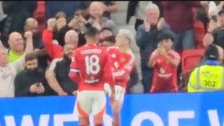 Casemiro tries to Stop Garnacho from doing Cristiano Ronaldo Celebration 😂 manchesterunited [upl. by Neelram]