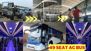 NEW LUXURY 49 SEATER AC BUS BODY  HOW SEATING BUS BODY MANUFACTURING IN INDIA  NEW SHREENATH COACH [upl. by Ttirb100]