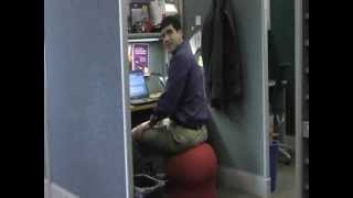 Miguel testing out the Safco Zenergy Ball Chair [upl. by Ylekalb116]