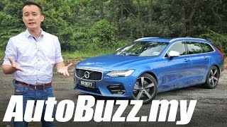 Volvo V90 T6 RDesign review  AutoBuzzmy [upl. by Aerdnua]