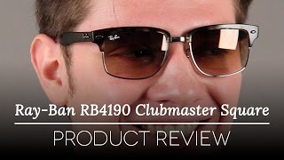 RayBan RB4190 Clubmaster Square Sunglasses Review [upl. by Ambrosane680]