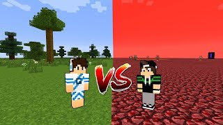 MUNDO NORMAL VS MUNDO DO NETHER NO MINECRAFT [upl. by Neetsuj]