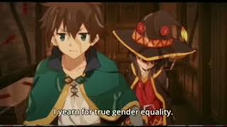 Kazuma speech on gender equality konosuba anime [upl. by Oirazan524]