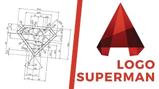 Tutorial AutoCAD 😎Logo Superman😎 [upl. by Netaf]