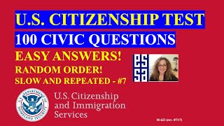 2023 EASY Answer SLOW USCIS Official 100 Civics Questions and Answers US Citizenship Interview 2023 [upl. by Oppen854]