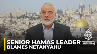 Hamas chief blames war on Netanyahu [upl. by Aistek641]