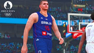 Jokic Takeover  NBA 2K24 Olympics Mode  USA vs Serbia Exhibition Full Gameplay [upl. by Krein]