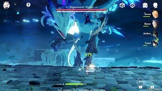 Genshin impact stormterror Dvalin boss fight [upl. by Xirdnek]