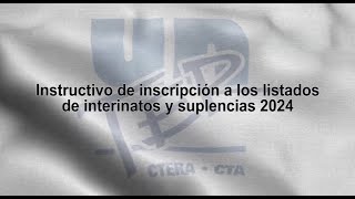 Instructivo de inscripción a los listados de interinatos y suplencias 2024 [upl. by Steere]