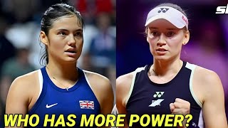 Elena Rybakina vs Emma Raducanu Power Comparison  Who Hits Harder [upl. by Chantalle436]