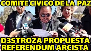 RECHAZAN REFERENDUM ARCISTA SERIA UN GASTO INNECESARIO NO SOLUCIONARA NADA EN BOLIVIA [upl. by Criswell]