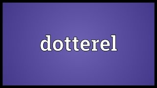 Dotterel Meaning [upl. by Sikko379]