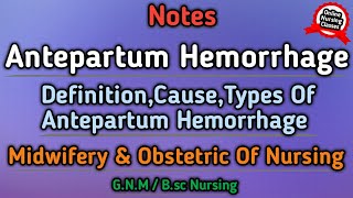 Antepartum Hemorrhage In Hindi  APH  APH Lecture In Hindi [upl. by Marinelli]