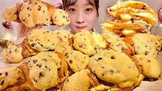 ASMR Viral Cookie Croissant【Mukbang Eating Sounds】【English subtitles】 [upl. by Nuawed325]