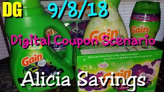 EASY 98 Gain Digital Coupon Scenario Dollar General ONLY Digital Coupon HAUL [upl. by Sigmund823]