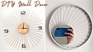 2 Easy Wall Decor Ideas  Home Decor using Broken Clock and Wooden SkewersBBQ Sticks [upl. by Eldnik]