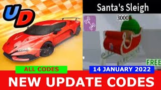 NEW UPDATE CODES FREE SANTA S SLEIGH Ultimate Driving ROBLOX 14 January 2022  LIMITED TIME [upl. by Barde]