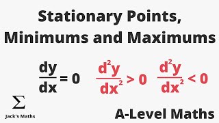 Stationary Points Minimums amp Maximums  ALevel Maths [upl. by Aneehs]