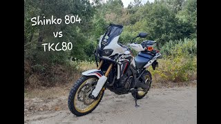 Comparativo Pneus Adventure  Shinko 804 vs Continental TKC80  AfricaTwin CRF1000L [upl. by Nielsen]