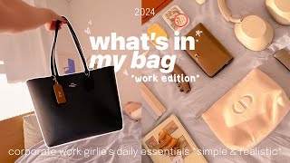 what’s in my bag 🩰 as a corporate work girlie 👩🏻‍💻simple amp realistic [upl. by Otrebogir]