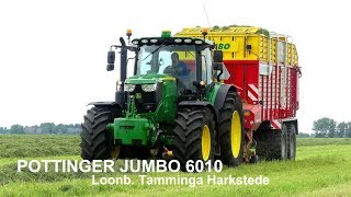 Grasoogst met Pottinger Jumbo 6010 LoonbTamminga Harkstede [upl. by Elylrac]