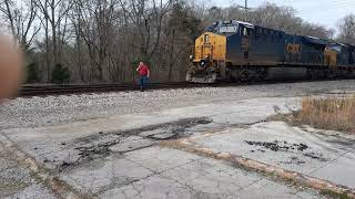 north bound coal train stops on mainline ŵates for south bound manifest freight [upl. by Llirrem247]