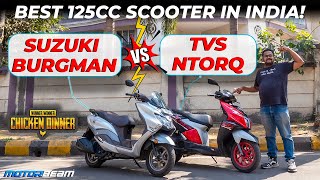 New Suzuki Burgman EX vs TVS NTorq Race XP  Comparison Test  MotorBeam [upl. by Jacobina]