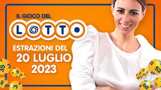 Estrazione in diretta del Gioco del Lotto e del Simbolotto di Giovedì 20 Luglio 2023 [upl. by Mather]