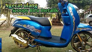 Repaint scoopy biru metalik kelas kontes [upl. by Sirtaeb]