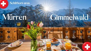 Lauterbrunnen Mürren Gimmelwald Schilthorn area  Switzerland 4K [upl. by Heer482]