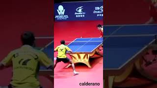 Hugo Calderano stunning backhand against Fan Zhendong [upl. by Ardnic]