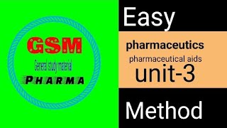 pharmaceutics unit 3  pharmaceutical aids 🤔🤔🤔🤔 [upl. by Verna]