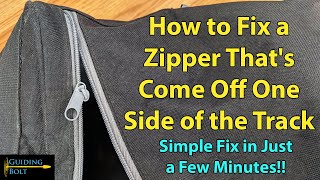 How to Fix a Zipper Thats Come Off One Side of the Track [upl. by Marian]