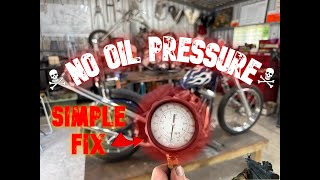 NO OIL PRESSURE Harley Davidson Evo Chopper SIMPLE FIX [upl. by Jeniece]