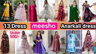 Huge Meesho party wear Anarkali dress haul under 500 ✨💝 DIWALI outfit 🪔🎉🎁 Honest review [upl. by Hedvig]