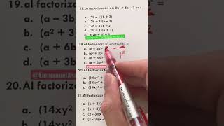 Aprende a factorizar un trinomio cuadrado perfecto factorización shorts maths algebra math [upl. by Dixon]