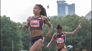 Aleia Hobbs blazes to 100m victory at Adidas Atlanta City Games [upl. by Magda]