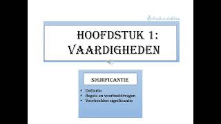 vmbo Hoofdstuk 1 Vaardigheden Significantie [upl. by Eilis]