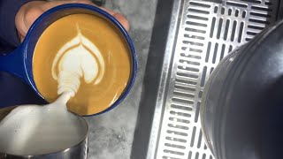 Speciality Coffee Training  Barista art skills  Coffee Latte Art Tutorial tulip amp swan latte art [upl. by Nylarej990]