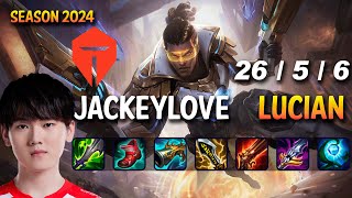 TES JackeyLove LUCIAN vs ASHE ADC  Patch 1410 KR Ranked MASTER  lolrec [upl. by Aivlis747]