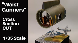 SEE B17F WAIST GUNNERS IN ACTION SCRATCH BUILD CROSSSECTION CUT 135 Scale FORCED PERSPECTIVE [upl. by Eiruam]