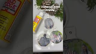 Ornamentos de navidad con madera 🥰  DIY wood Christmas ornaments with mod podge [upl. by Palma911]