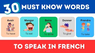 30 French Words You Must Know to Speak in French  With examples learnfrench [upl. by Amati]