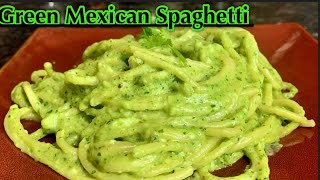 Green Mexican Spaghetti  Espagueti verde con chile poblano  Easy pasta recipe [upl. by Ringe714]