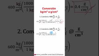 Unidad de densidad – kgm3 a gcm3 física maths [upl. by Oneg]